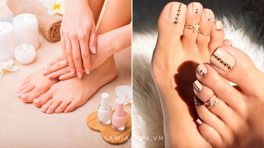 1001+ mẫu móng chân đẹp, nail chân xinh, sáng da hot 2024