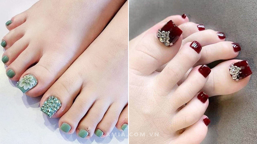 1001+ mẫu móng chân đẹp, nail chân xinh, sáng da hot 2024