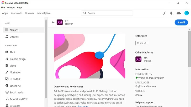 Tải Adobe Creative Cloud: Phần mềm hỗ trợ quản lý và cài đặt ứng dụng