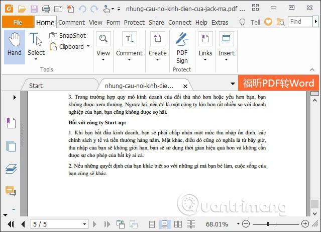 Làm thế nào để cắt, chia nhỏ file PDF với Foxit Reader miễn phí