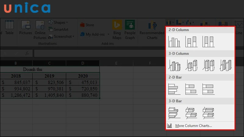 Cách vẽ biểu đồ cột trong excel đơn giản, nhanh chóng và đẹp mắt