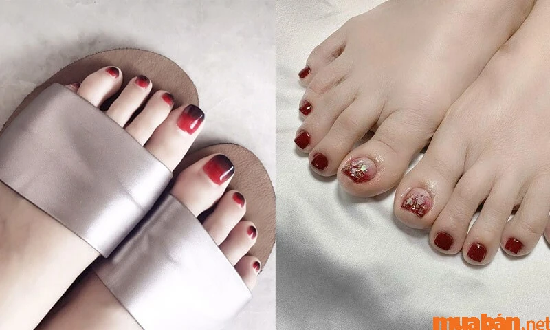 101+ Mẫu nail chân màu đỏ tôn da, “chanh sả” mới nhất