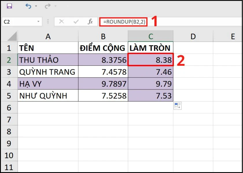 Làm tròn số trong Excel đơn giản theo nhiều cách khác nhau