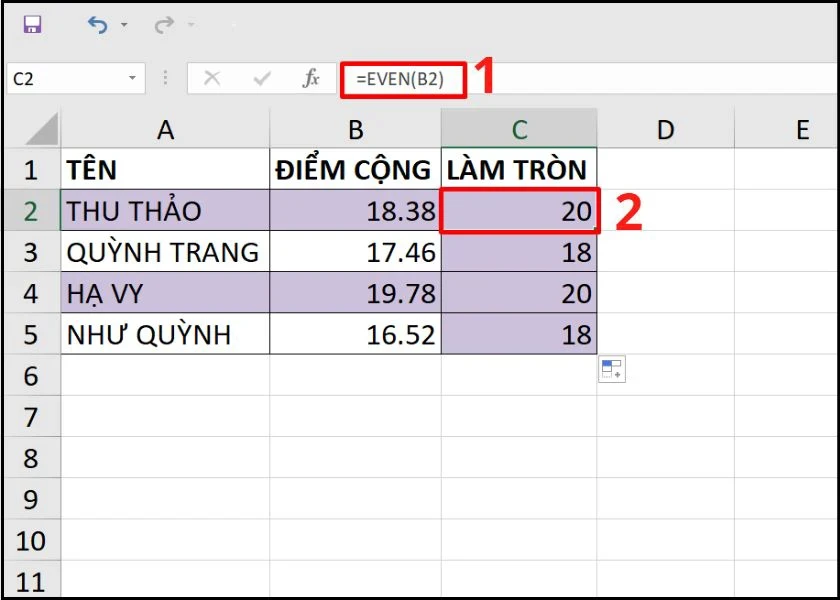 Làm tròn số trong Excel đơn giản theo nhiều cách khác nhau