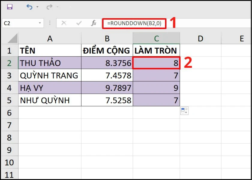 Làm tròn số trong Excel đơn giản theo nhiều cách khác nhau