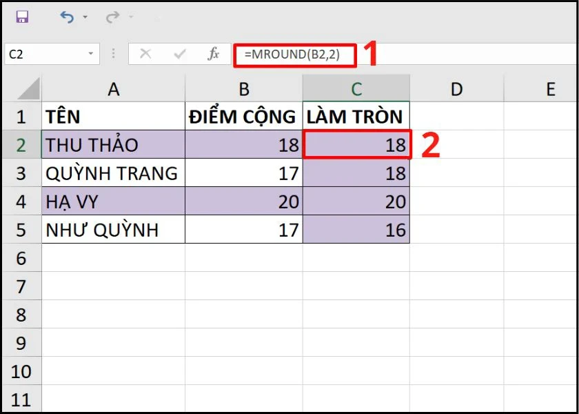 Làm tròn số trong Excel đơn giản theo nhiều cách khác nhau