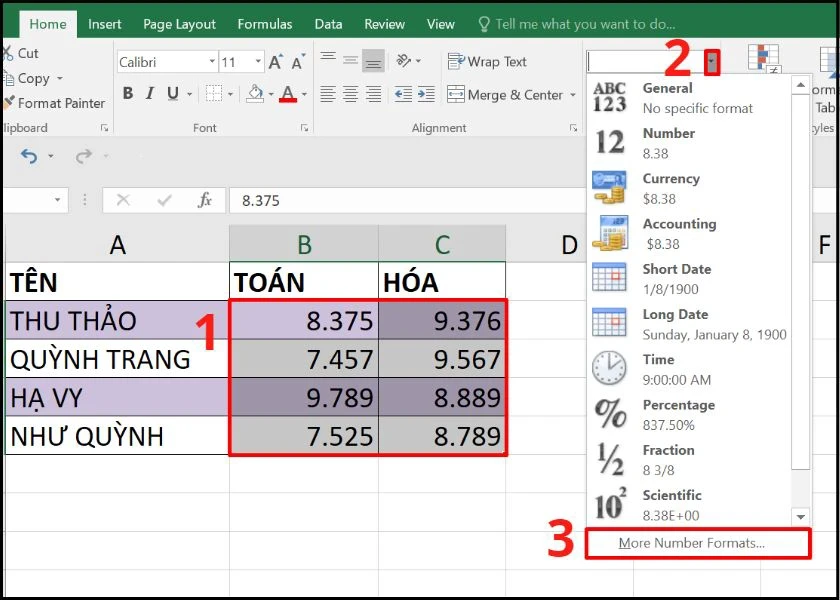 Làm tròn số trong Excel đơn giản theo nhiều cách khác nhau