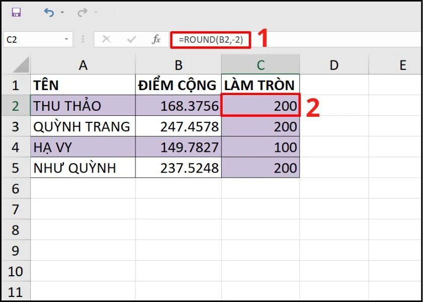 Làm tròn số trong Excel đơn giản theo nhiều cách khác nhau