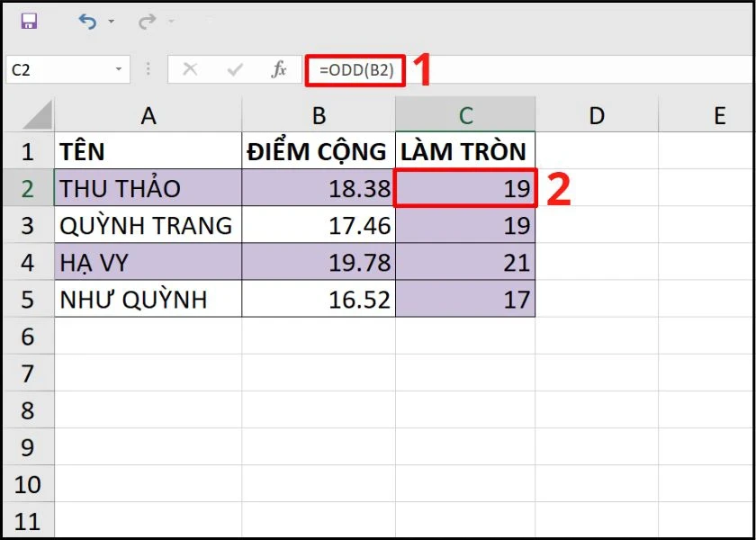 Làm tròn số trong Excel đơn giản theo nhiều cách khác nhau