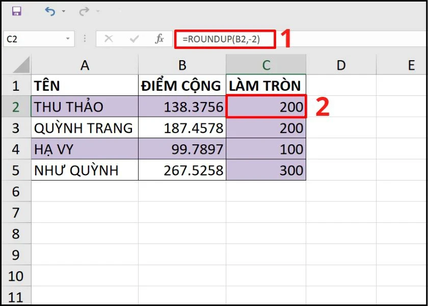 Làm tròn số trong Excel đơn giản theo nhiều cách khác nhau