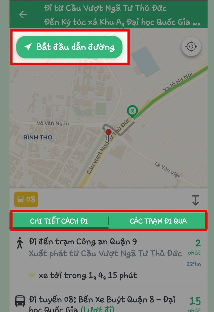 Cách đi, tìm trạm, xem lộ trình tuyến xe buýt chính xác bằng BusMap