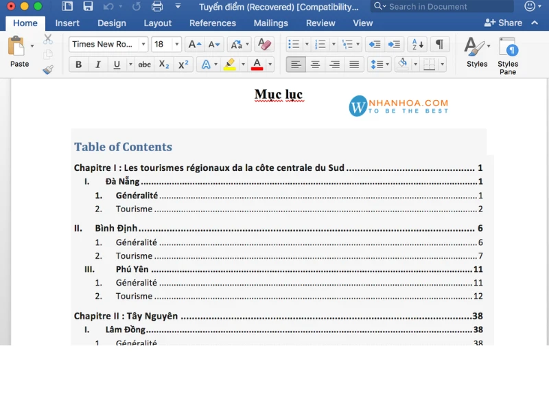 Tầm Quan Trọng của Mục Lục trong Tài Liệu Dài