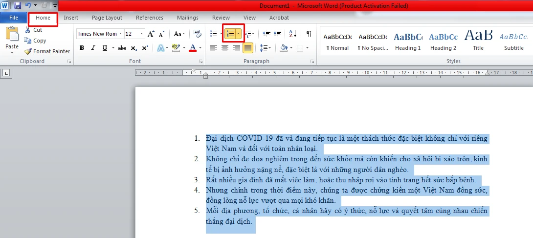 Cách đánh số thứ tự trong Word đơn giản, nhanh chóng