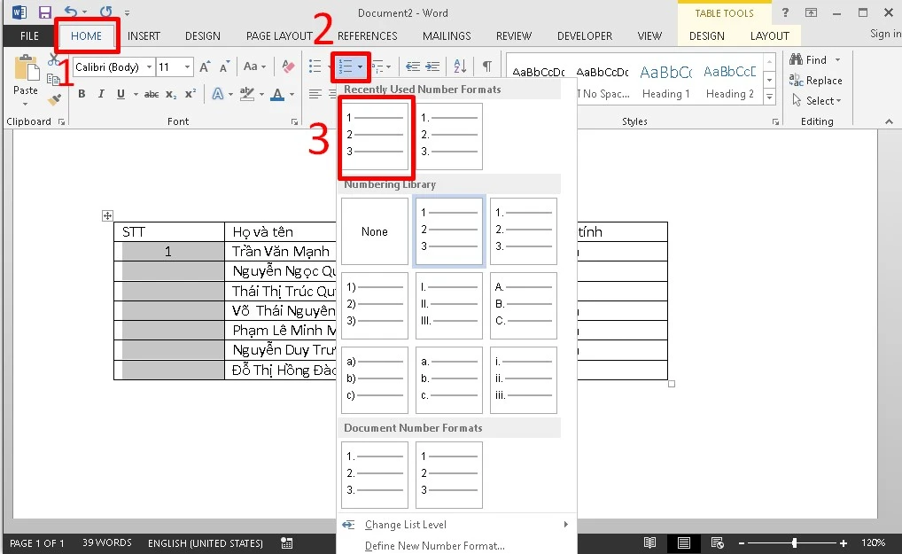 Cách đánh số thứ tự trong Word đơn giản, nhanh chóng
