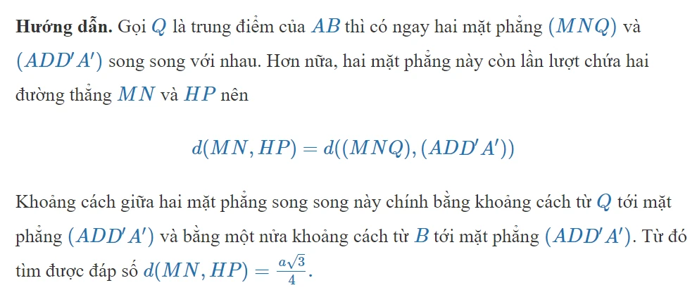 Khoảng Cách 2 Đường Thẳng Chéo Nhau Và Phương Pháp Tính