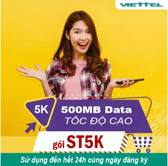 ST5K - Gói 4G Viettel 5k 1 ngày cách đăng ký thế nào?